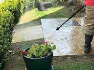 Patio, half cleaned
